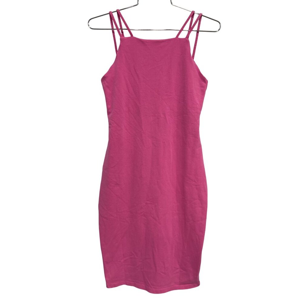 Monrow Mini Dress Size XS Sleeveless Pink Double Strap Fitted Feminine Chic NEW